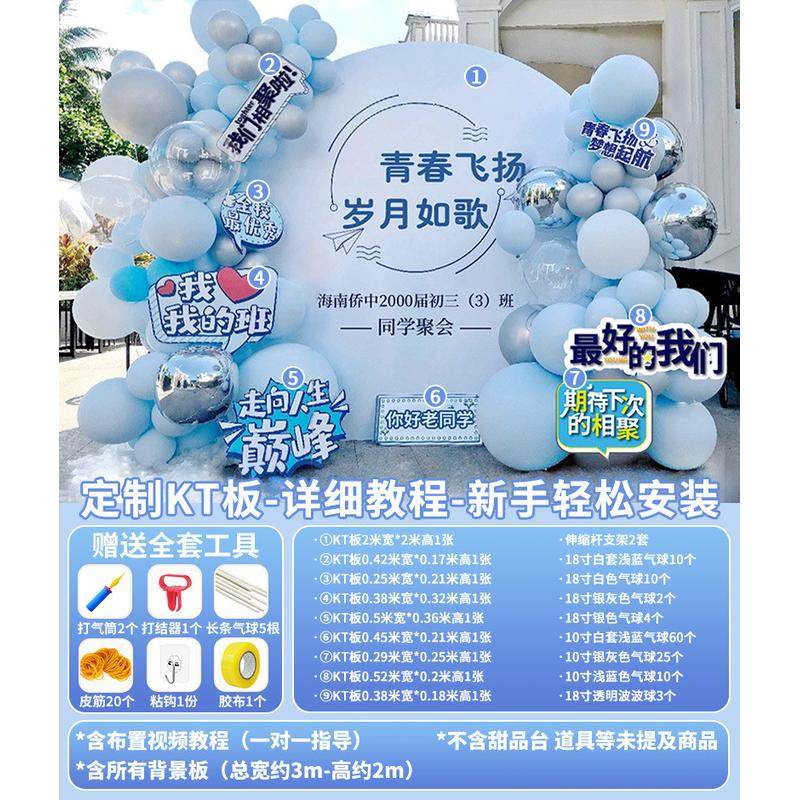 同学会聚会场景布置装饰毕业30周年20氛围拍照签名定kt板背景墙