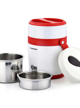 顺发康家1.4L提锅304不锈钢双层真空密封保温桶饭盒便当盒餐盒