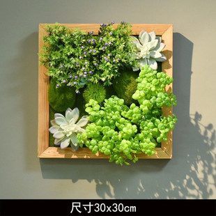仿真植物墙墙饰仿真多肉装饰鹿头北欧植物壁挂墙壁挂墙背景墙框