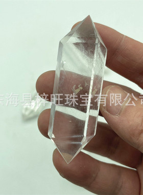 热销东海六天然白水晶厂家直销棱柱批发白水晶双尖消磁能量水晶石