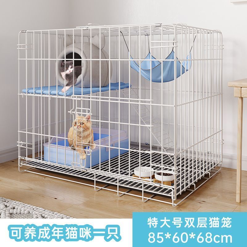 猫笼家用室内宠物猫别墅双层三层免安装折叠式一体车载厕所猫笼子