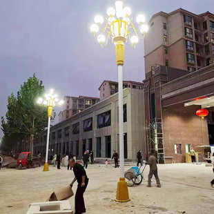 热销中华灯玉兰灯5米6米8米9火九头户外庭院灯景观灯高杆华灯多头