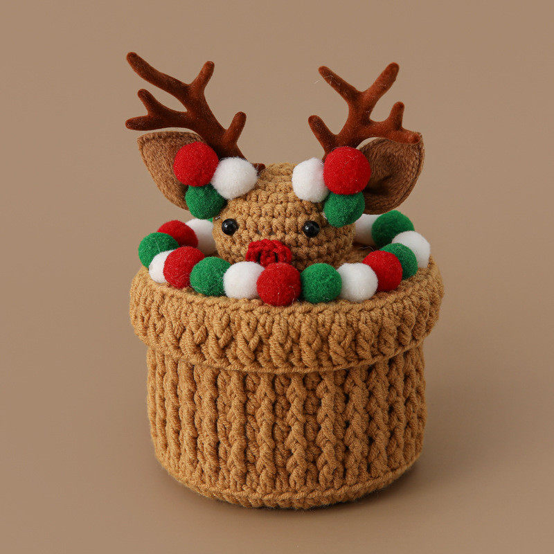 圣诞节创意毛线储存盒桌面摆件线编织手工圣诞节收纳盒首饰盒雪菲,收纳整理,桌面收纳盒,淘宝优惠券,粉丝福利购,淘宝优惠卷