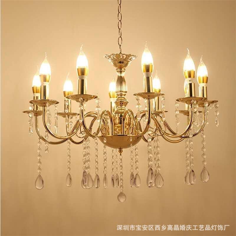 仪式直供婚庆道具舞台厂家亭婚礼布置欧式铁艺电镀水晶吊顶装饰灯