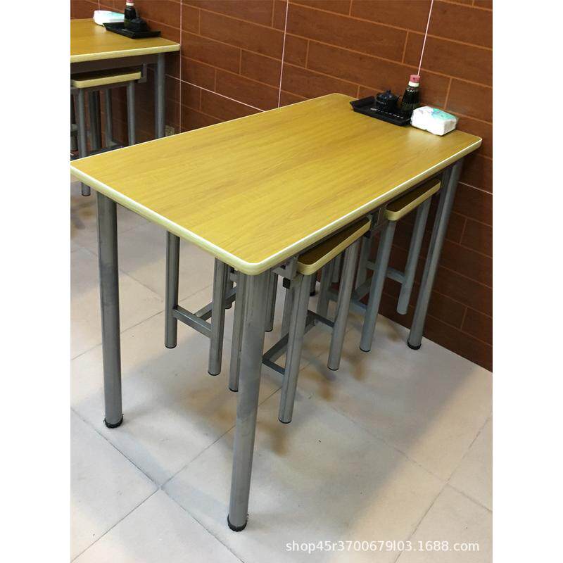 员工食堂餐桌椅组合4人6人校园中小学生凳餐厅简易抽拉式挂职工桌