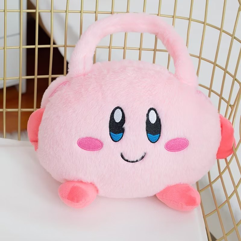 卡通星之卡比抱枕两用包办手拎车用毯子空调毯公室午睡披肩小毯子