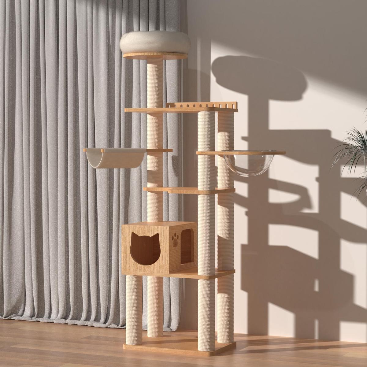 w~豪华系列全实木猫爬架多猫大平台猫树猫架大型巨型祝福