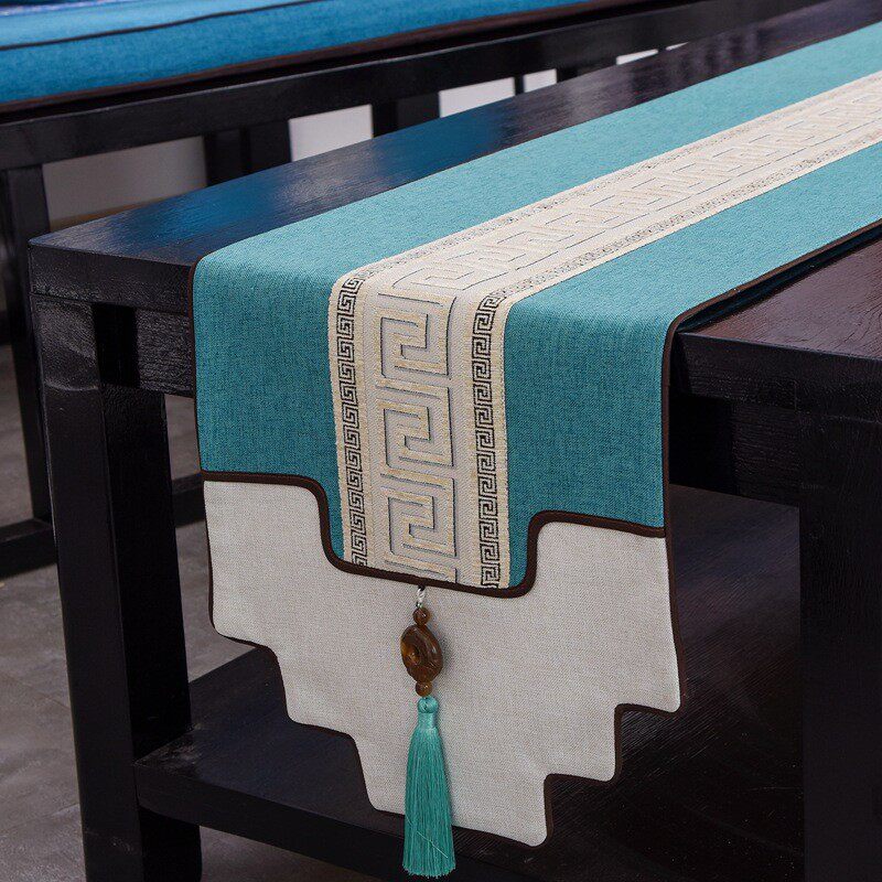 3zby批发中式桌旗红色古典禅意茶席简约风红木茶几盖布电视柜长条