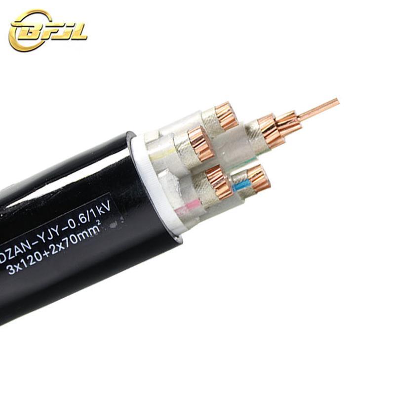 wdzan-yjy铜芯4+1芯交联聚乙烯无低烟绝缘卤a级阻燃低压电力电缆
