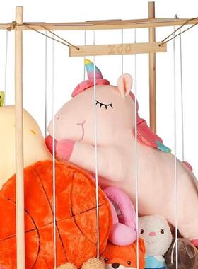 毛绒毛绒收纳木架动物收纳架木制填充动物动物园储物笼育儿室收纳