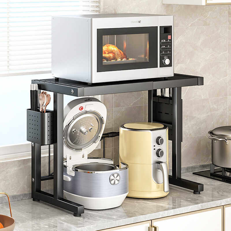 厨房置物架微波炉架子锅架烤箱支架用双层台面可伸缩收纳储物架,厨房/烹饪用具,微波炉置物架,淘宝优惠券,粉丝福利购,淘宝优惠卷