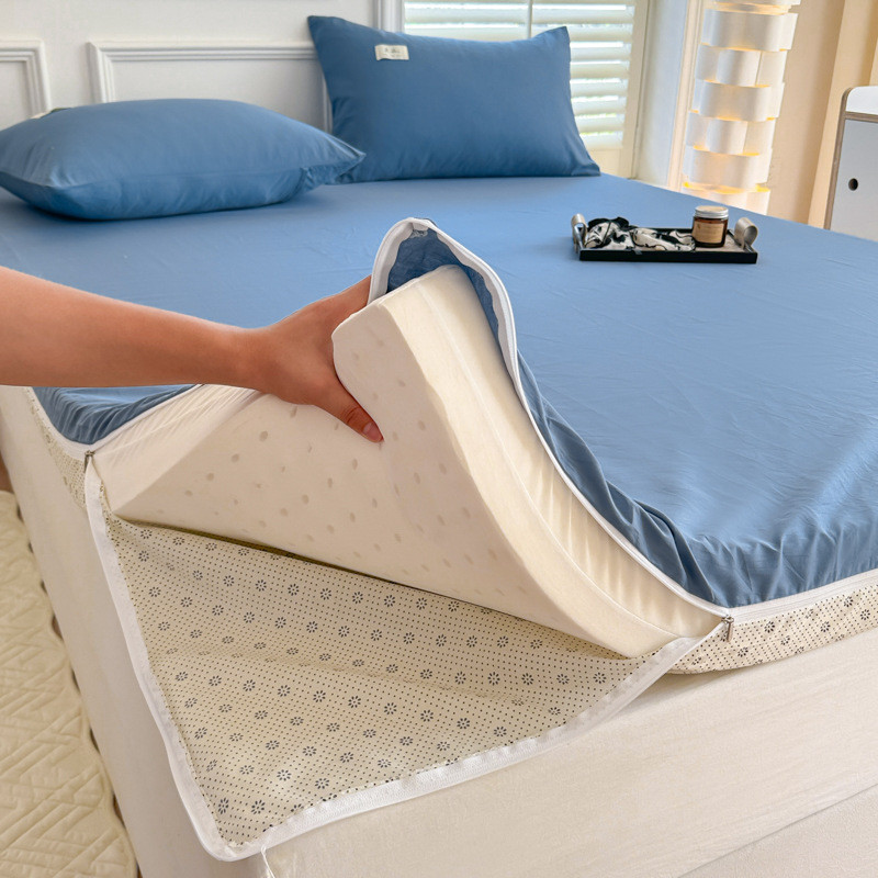 冬季新款六面全包围床垫套拉链款保护罩薄床垫专用床笠罩防尘防滑