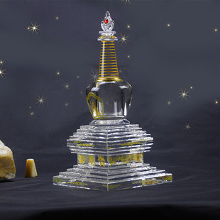 菩提舍利塔水晶佛塔大号装藏供养舍利子密封佛塔透明工艺佛具用品