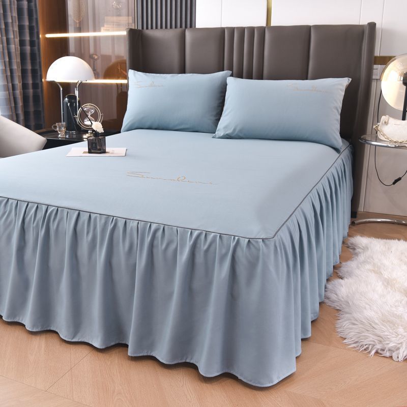 床罩四件套红色加厚床裙单件三件套床套床笠婚庆裙式新四季通用