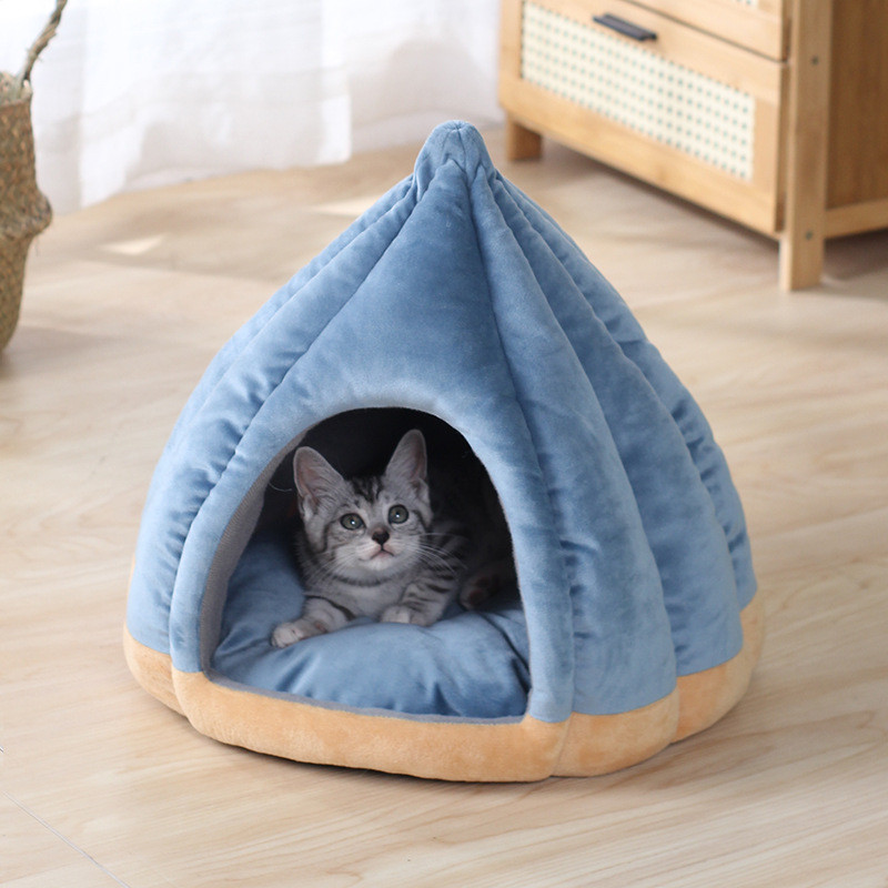 猫窝宠物猫窝半封闭宠物用品四季保暖耐脏猫窝包子窝幼猫猫窝式