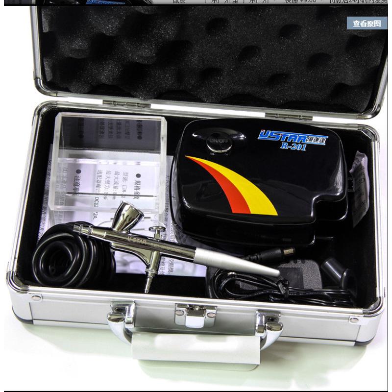 热销优速达r-201a喷涂上色0.4mm工具套装模型制作喷笔气泵入门组