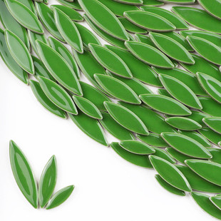 diy柳叶花瓣瓷片马赛克手工材料 彩色不规则异形陶陶瓷贴片散颗粒