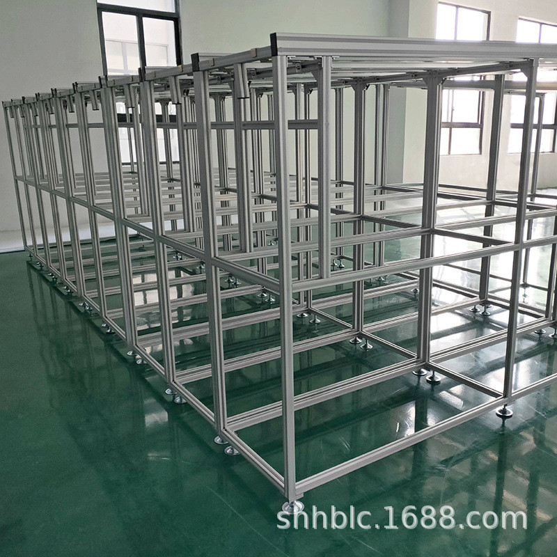 铝型材框架铝合金支架车间隔离网铝型材防护罩机器设备机架机柜