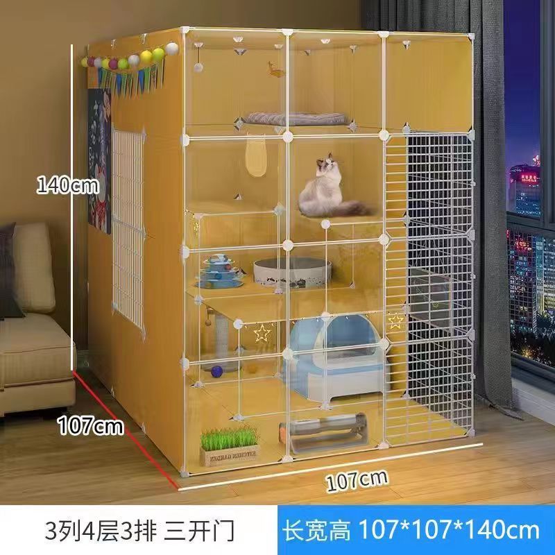 全景猫别墅猫笼子家用猫自由室内空间超大柜带厕所一体猫屋猫舍