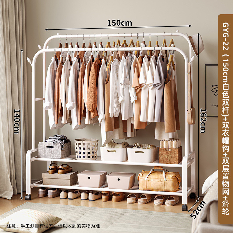 2023年临时挂衣架落地卧室新款床边晚上放衣服衣帽架晾衣架