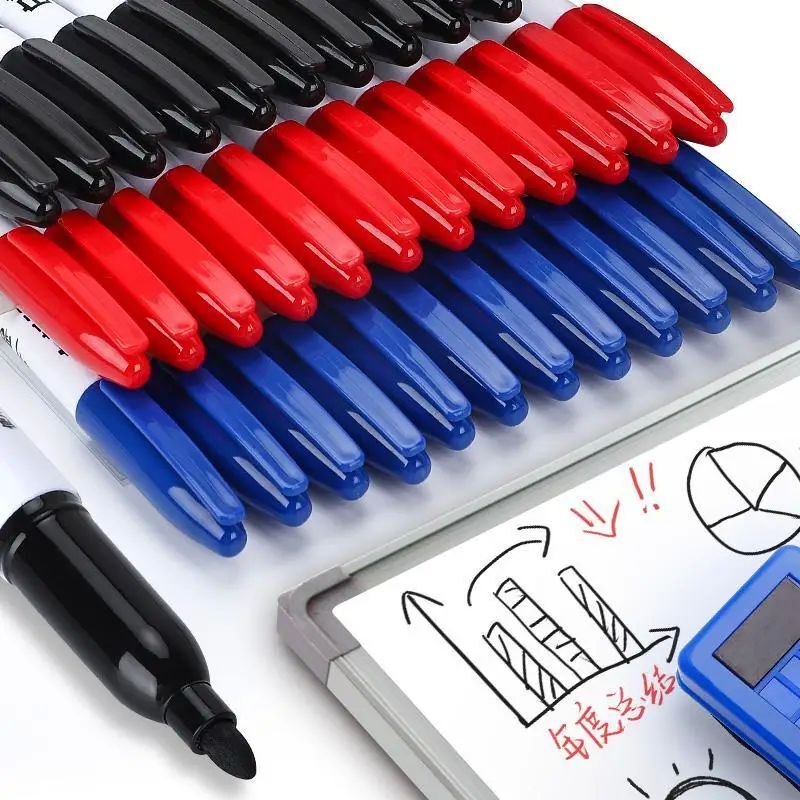 10PCSColorful Marker Whiteboard Pen Black White Markers Scho