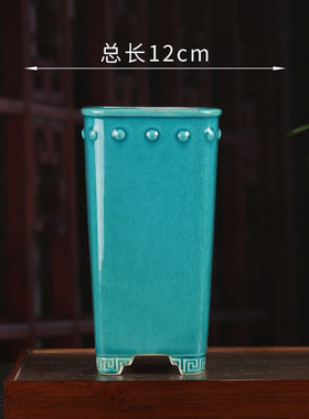 鼓釉四方兽头兰花盆紫砂丁水批发宜兴张治诚室内摆件ylh11ylh112