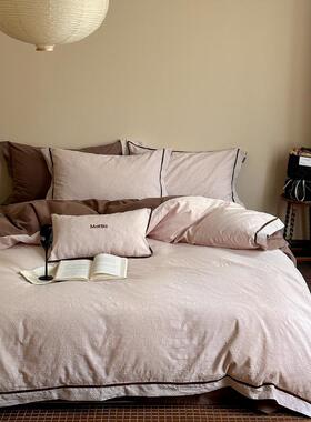 69n美式2024大床上用品红色结婚四件套婚庆被套婚床新款