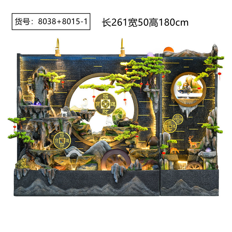 屏风隔断大型水景摆件循环水大堂客厅酒店装饰水幕墙假山流水喷泉