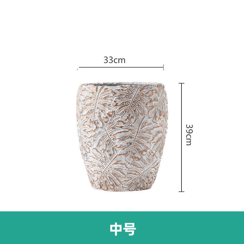 酒杯圆形水泥花盆绿植特大号北欧风阳台简约花园客厅落地花盆庭院