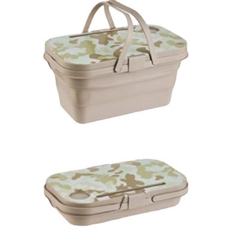 可折叠野餐篮户外便携式露营收纳篮多用途小桌子野炊手提篮