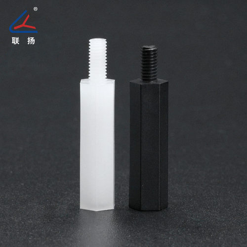 联扬hts*2.5+5单头六角柱m2.5尼龙柱隔离柱单通塑料绝缘螺柱黑