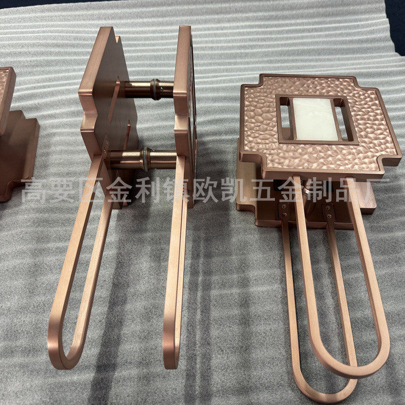 欧凯定制新中式不锈钢拉手玻璃门把手复大门简约别墅玻璃古铜把手