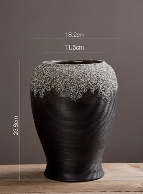 办公室创意纯手工陶瓷干花花瓶客厅现代化样间装饰摆件