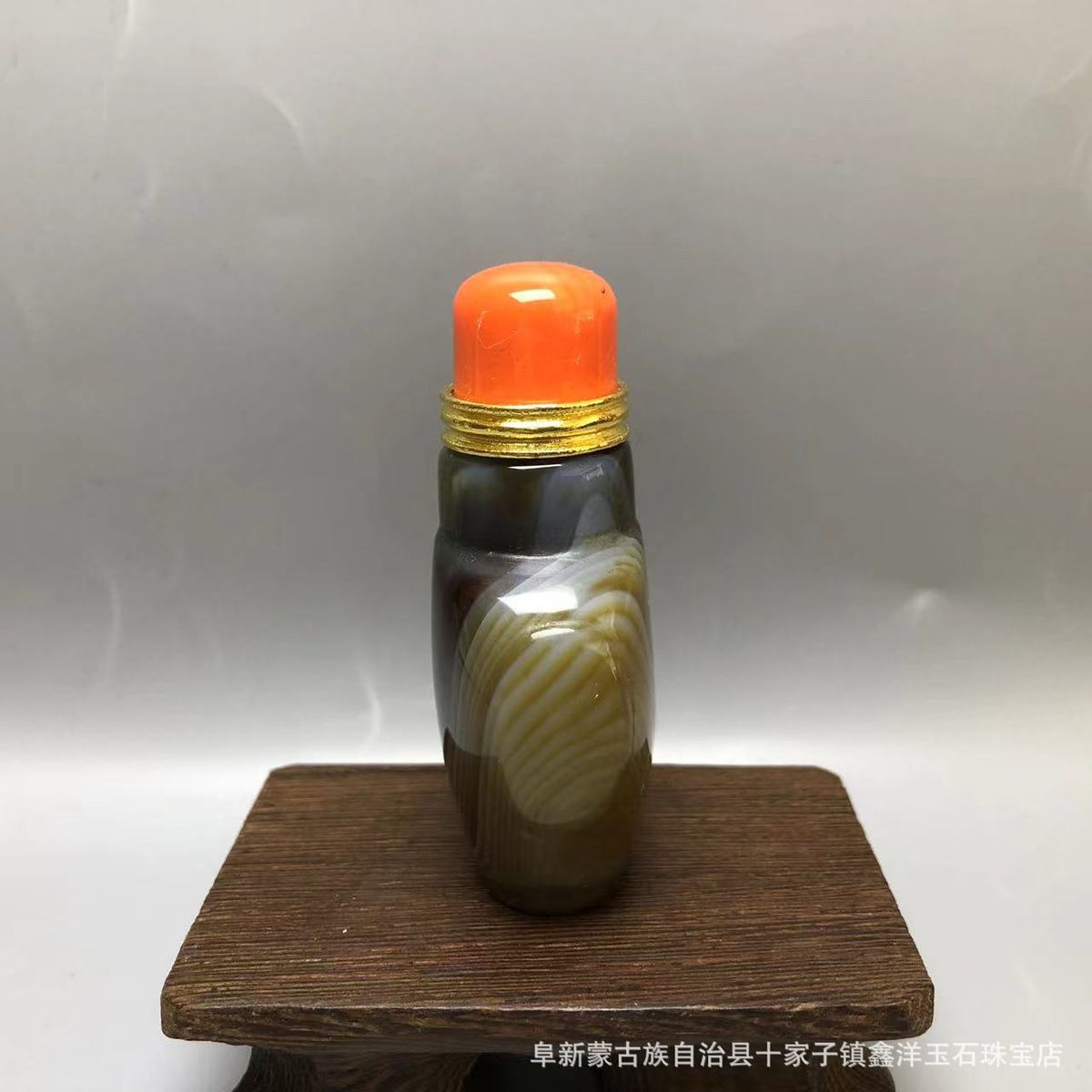 热销缠丝玛瑙满丝鼻烟壶蒙古族特色手工艺品送礼回礼佳品手把件鼻