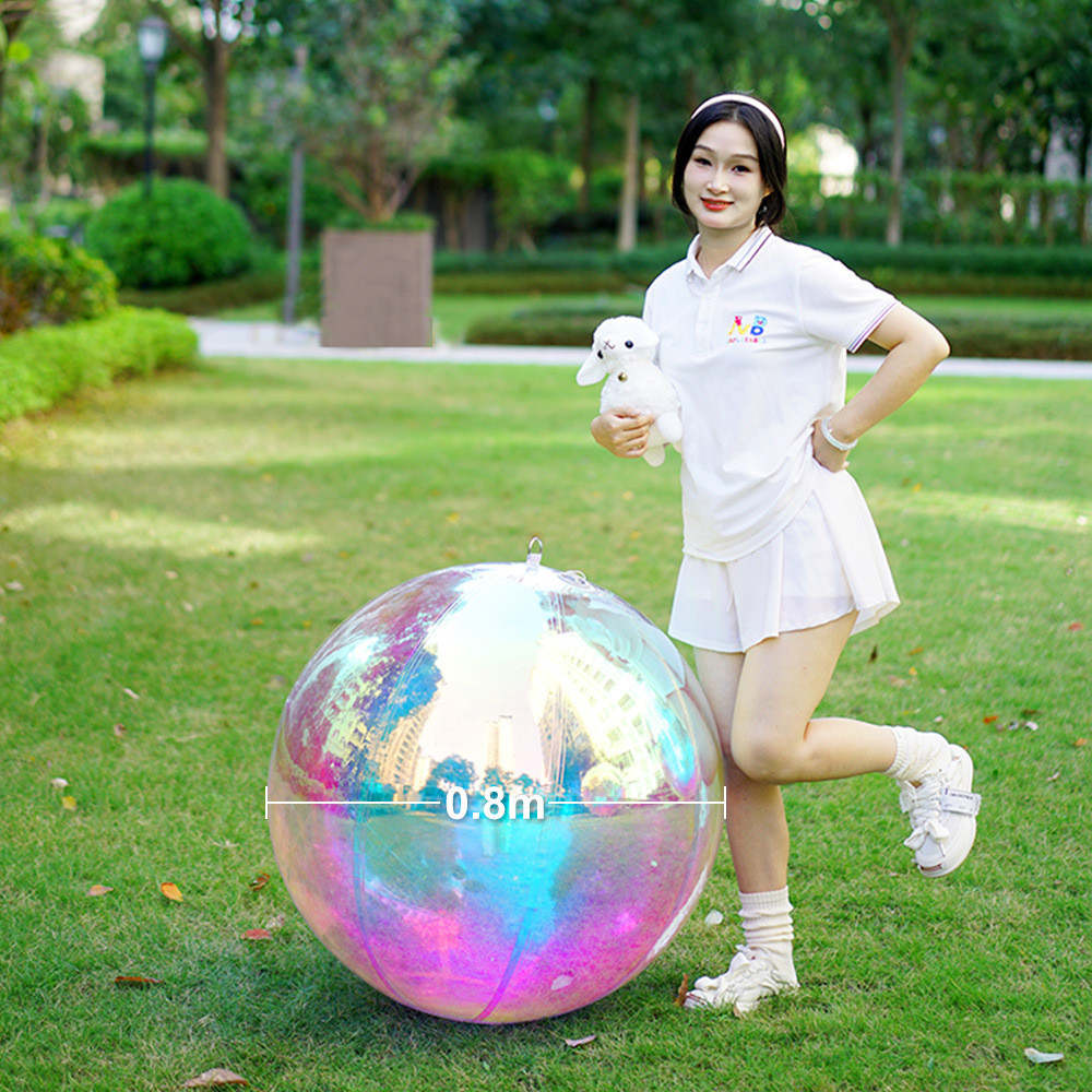 场美陈镭射反光炫彩球舞台酒吧婚庆装饰彩色充气镜面球