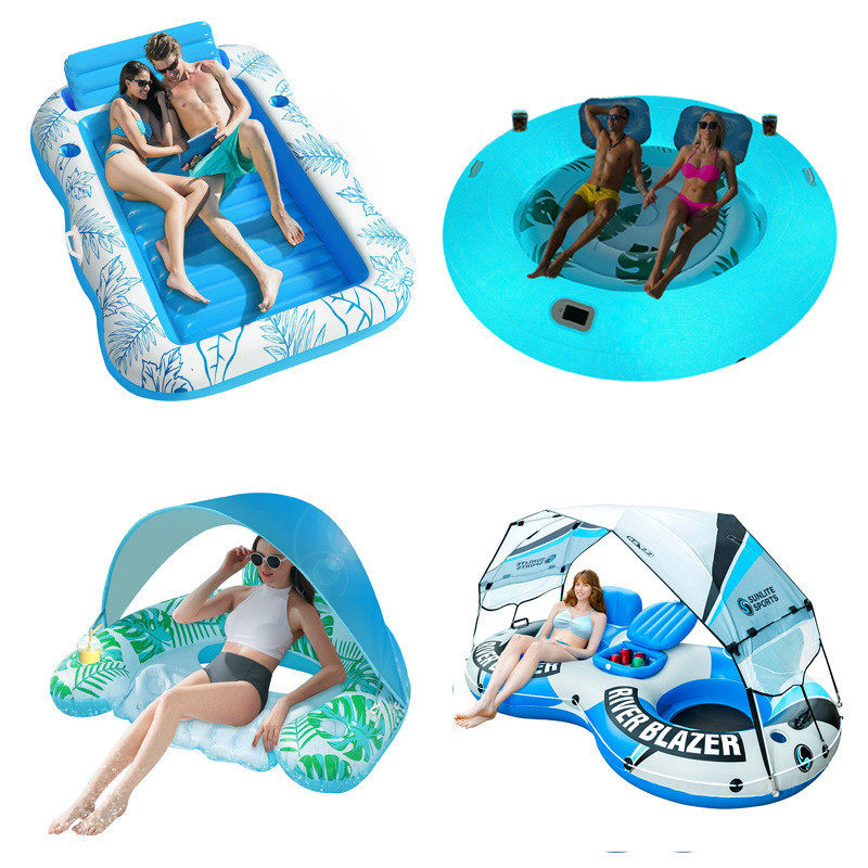 充气池浮床水上浮排日光浴晒黑双人戏水滑水道遮阳罩座圈成人躺椅,运动/瑜伽/健身/球迷用品,充气床,淘宝优惠券,粉丝福利购,淘宝优惠卷