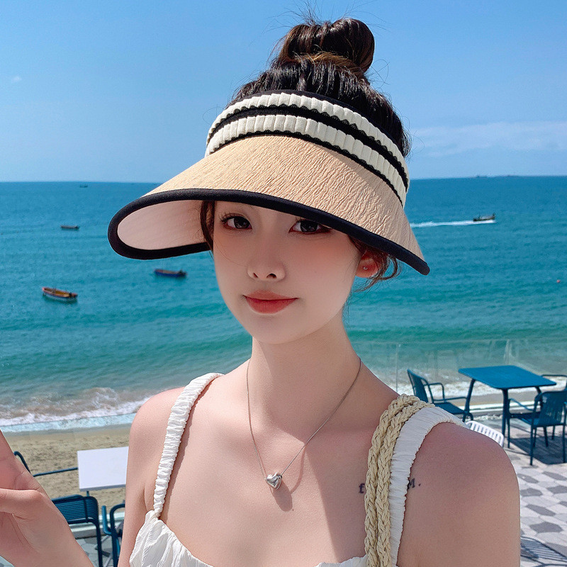 新款发夹式大帽檐空顶帽夏季帽子帽子