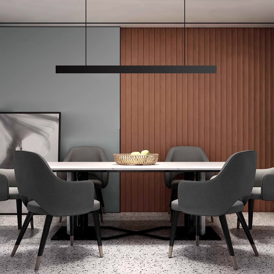 led长条灯极简吊灯蜂窝网防眩吊灯办公区吊灯意式轻奢书房条形灯