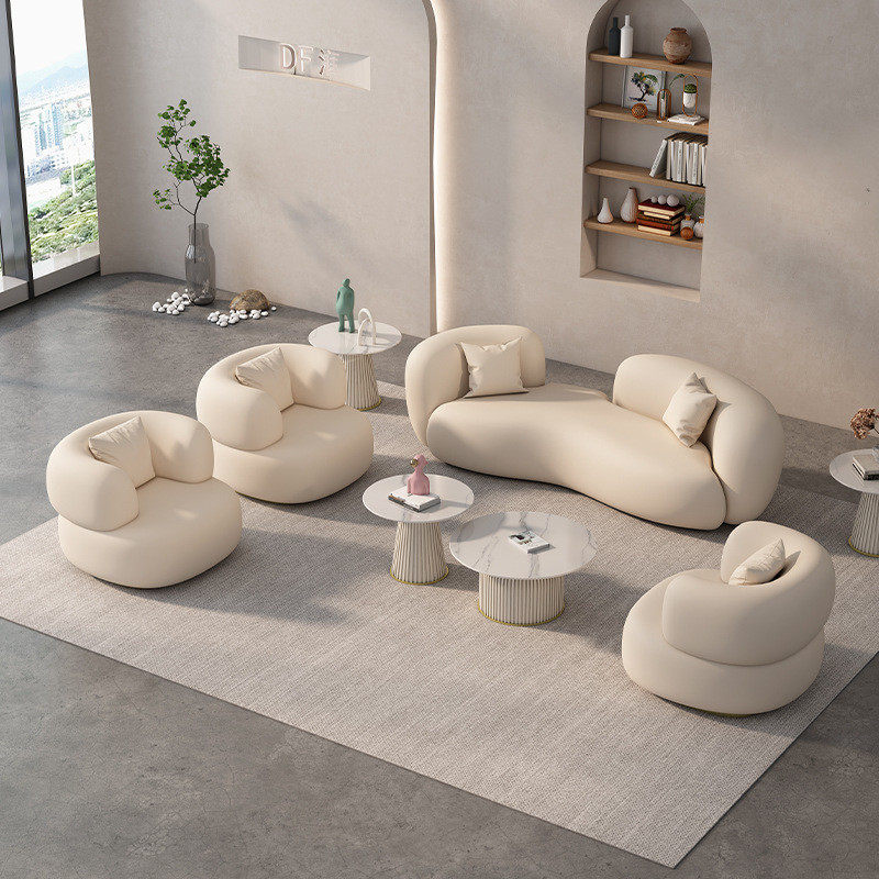 洽谈桌椅风弧形沙发茶几组合服装店酒店美容院商用会客接待奶油,商业/办公家具,沙发,淘宝优惠券,粉丝福利购,淘宝优惠卷