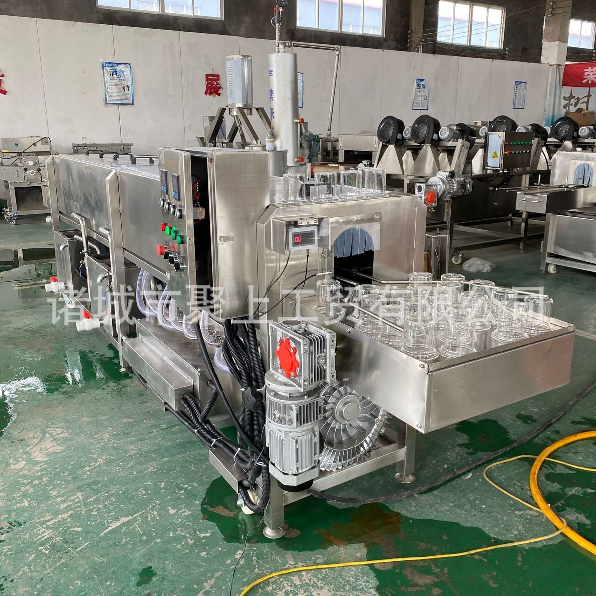 河北沧州河间全自动洗杯机玻璃杯烘干清洗一体机茶杯茶漏清洗机