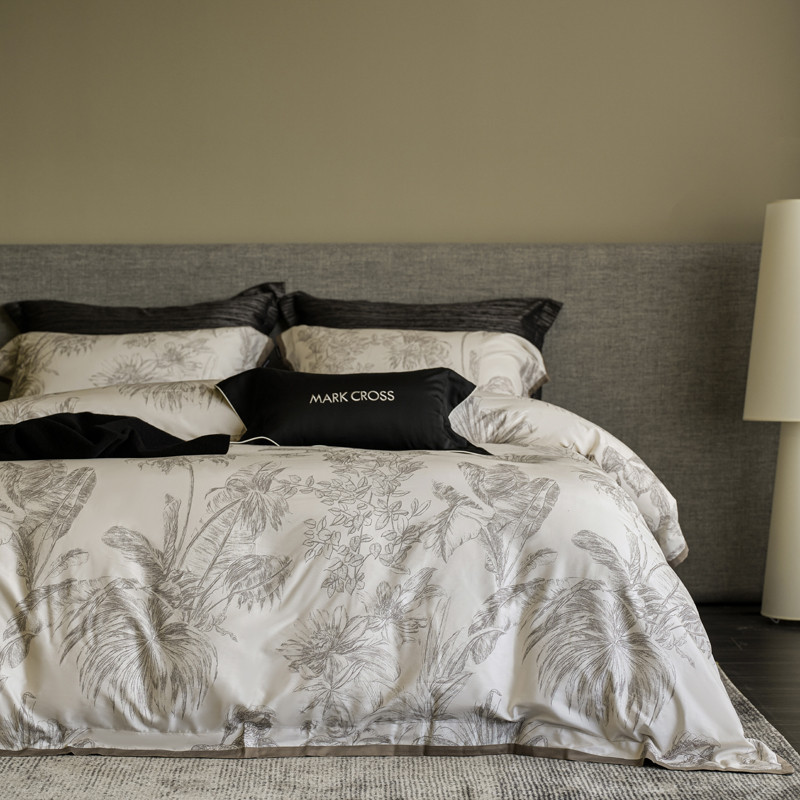 床高端秋冬天丝棉磨毛床单四件套超柔被套田园花卉markcross品