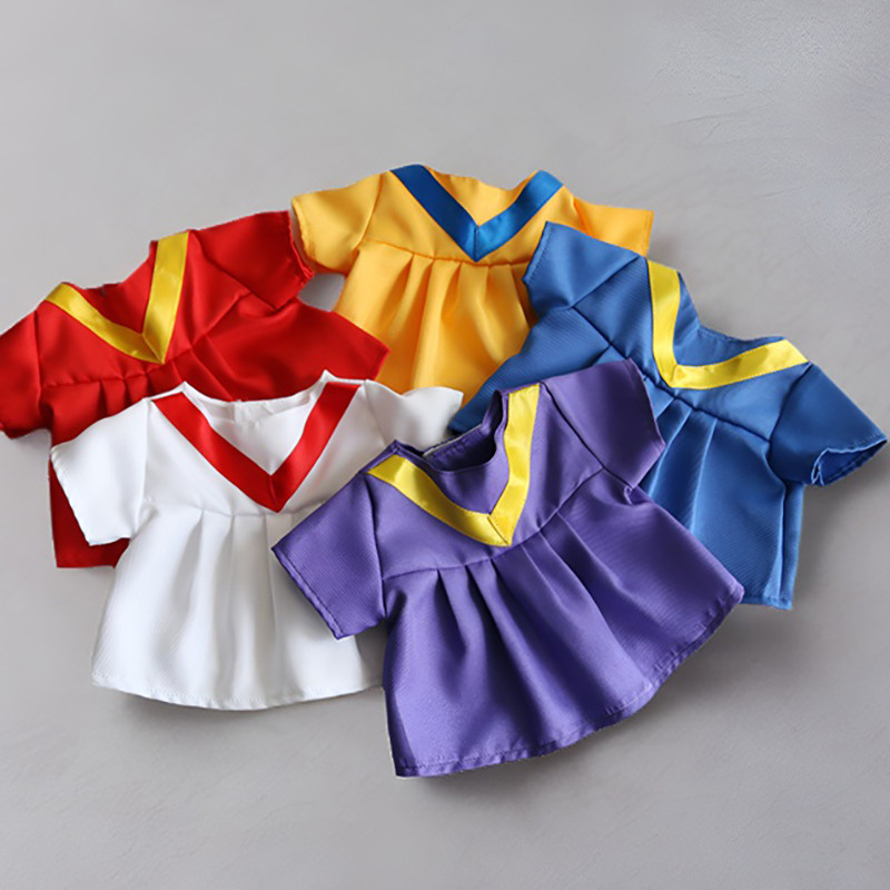 幼稚园毕业公仔袍香港娃衣套装娃娃紫色学士服公仔换装袍衫博士帽