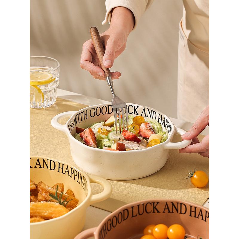 m3no批发沙拉碗高饭碗值泡面碗拌颜双耳汤碗带耳大碗个人螺蛳