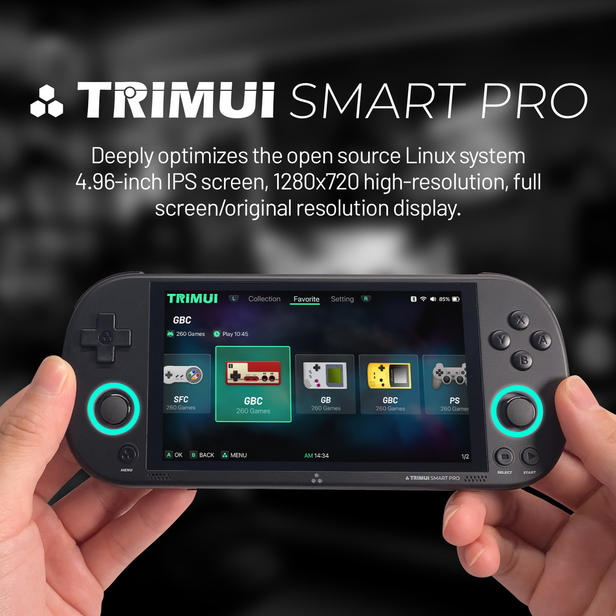 跨境TRIMUI SMART PRO开源掌上游戏机IPS游戏掌机复古GBA街机PSP
