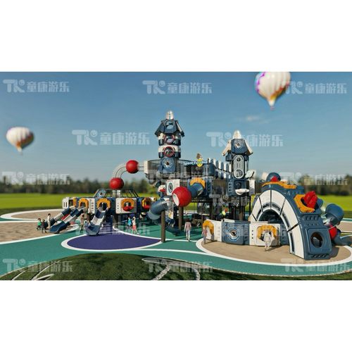 热销童康户外大型机器人塑料滑梯游乐幼儿园小区公园儿童乐园设施