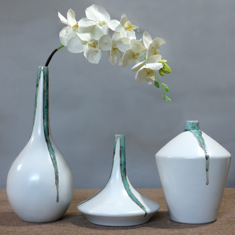 热销小口插花陶瓷花瓶新中式家居客厅电视柜装饰品摆件瓷瓶