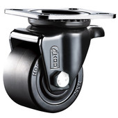 4寸厚德福马重型万向低重心尼龙调节脚轮带刹车脚杯