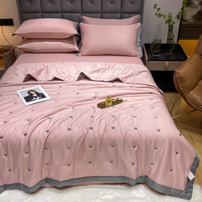 厂家直销大量批发夏凉被四件套被子空调被枕套水洗可机洗床单