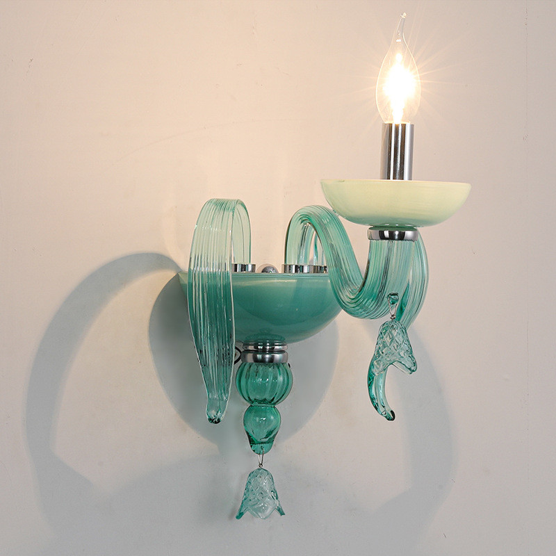 创意现代客厅墙壁灯北欧餐厅美容院过道绿色水晶灯酒吧ktv装饰灯