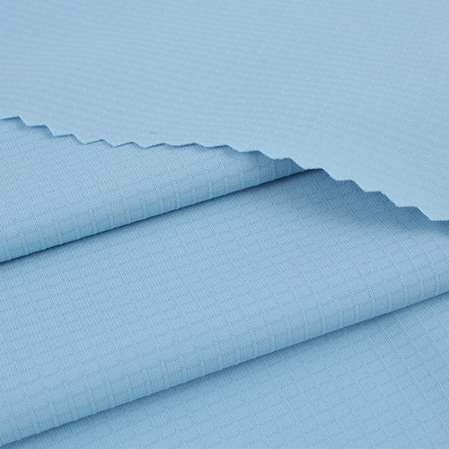 布格经编精致 速干透气运动健身服面料 经编锦氨提花小方格高弹布